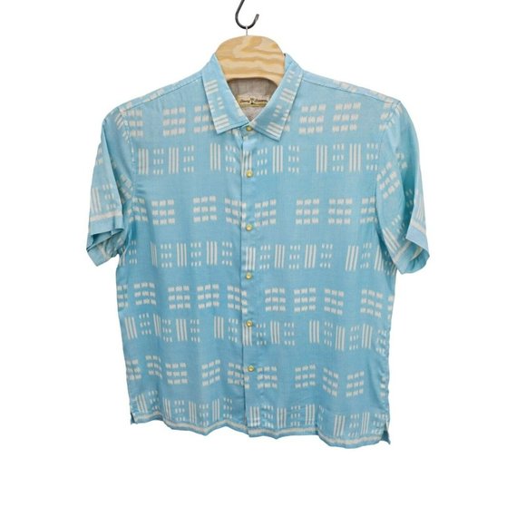 TOMMY BAHAMA Shirt VTG Mens Silk Rayon Blend S/S Pastel Blue Floral Hawaiian 2XL - Picture 3 of 10
